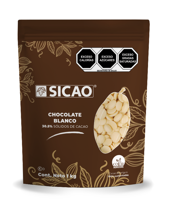 Chocolate Blanco 30.5% Cacao 1 Kg Wafers 2170701-1000 Sicao