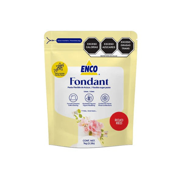 Super Fondant Rojo 1kg 3346-1000 Enco