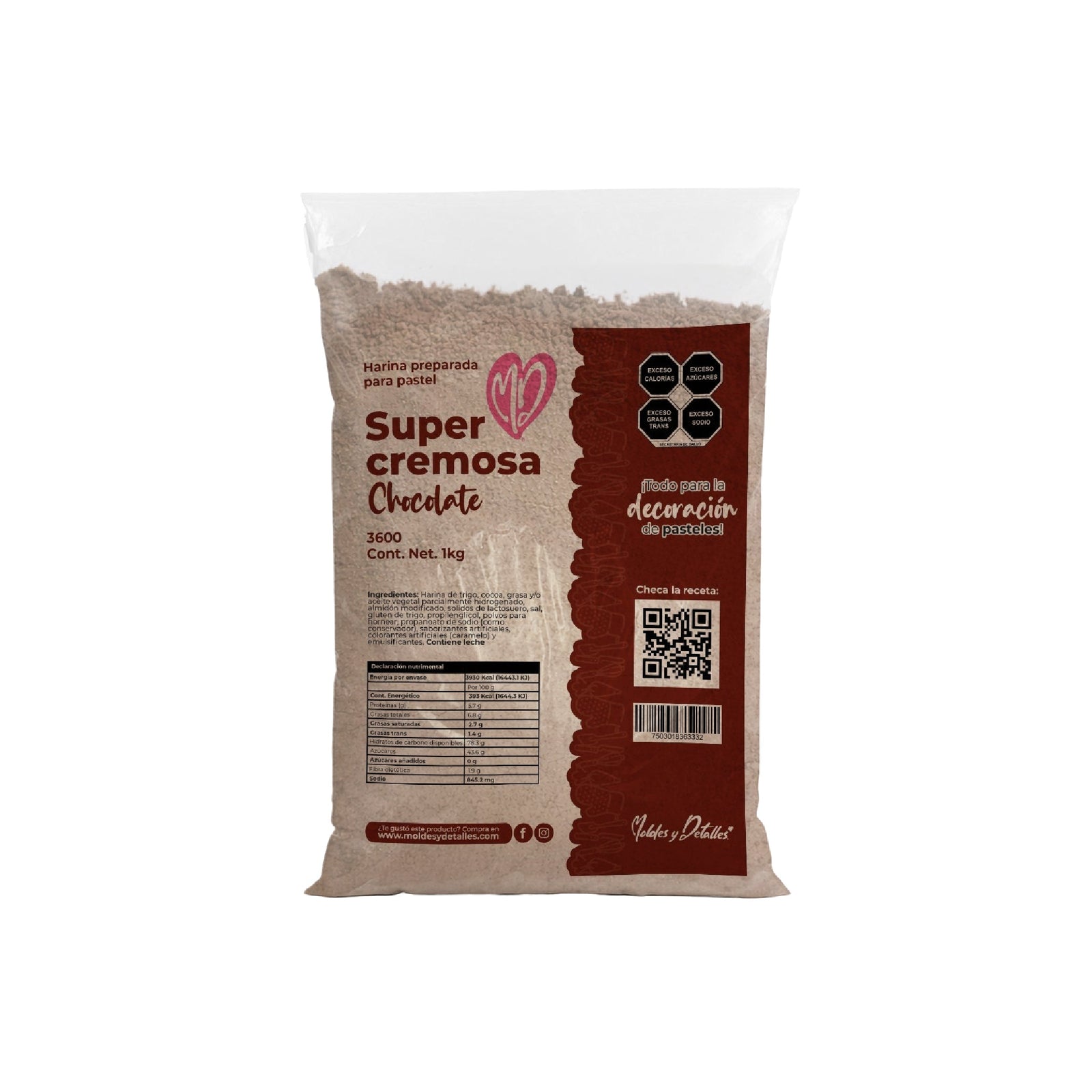 Harina Super Cremosa Chocolate 1 Kg 3600