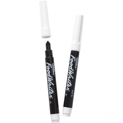Marcadores comestibles de doble punta punta fina y gruesa color negro paquete de 2 piezas marca Wilton modelo 609-1192