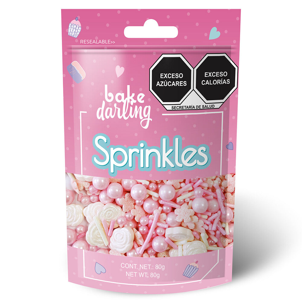 Mix Perlas y Flores Rosas 80 Gr. Bake Darling 702-633