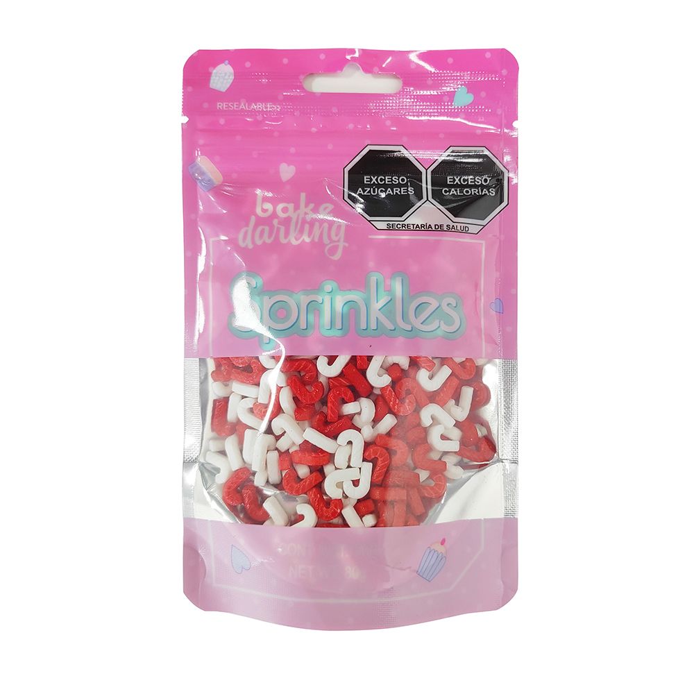 Mix Bastones de Caramelo Blanco y Rojo  80 Gr. Bake Darling 702-925
