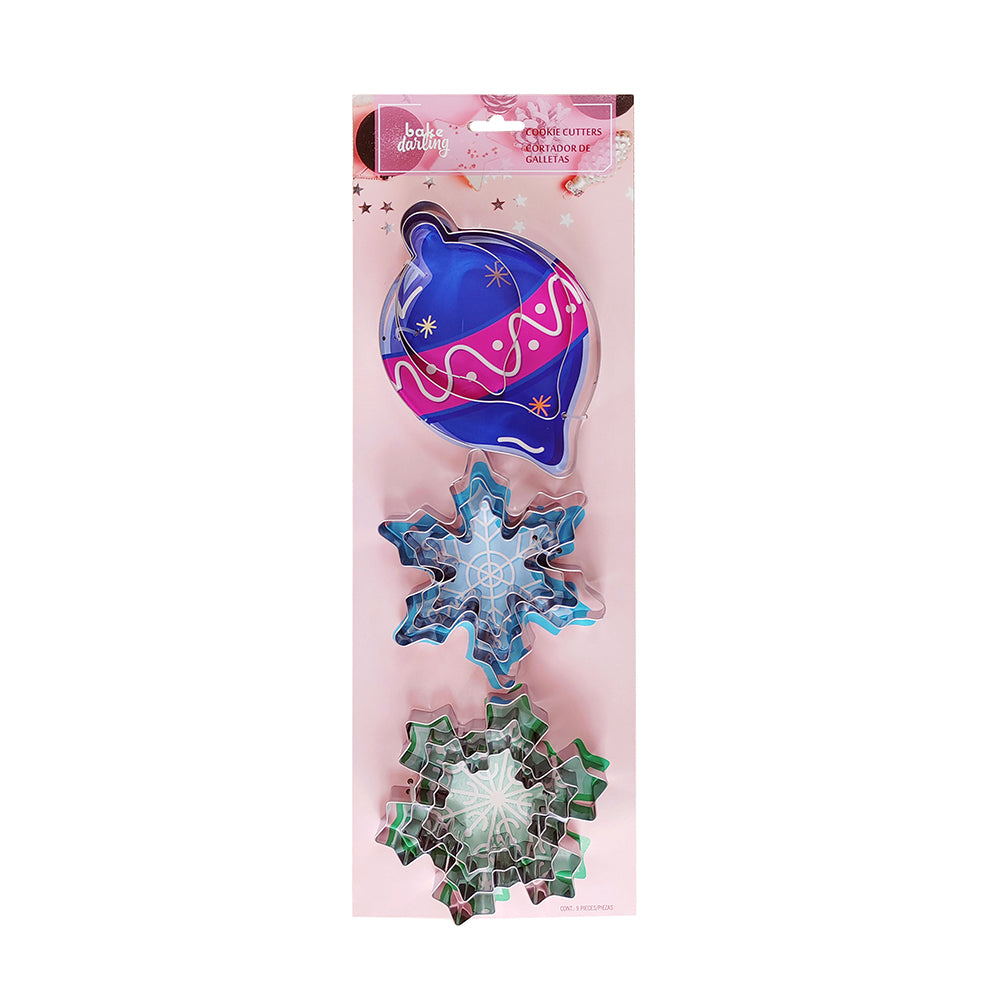 Cortador Navidad Esferas Y Copos Nieve 9 Pz Bake Darling 703-921