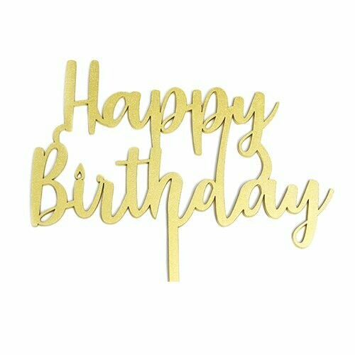 Cake Topper Dorado Happy Birthday Mod 5 BDLG-005