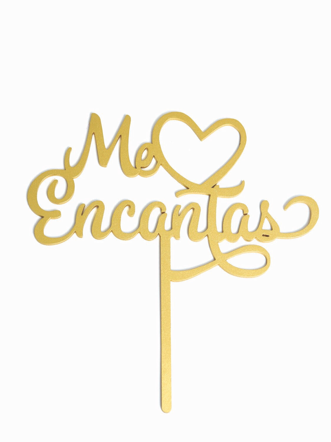 Cake Topper Dorado Me Encantas Corazón BDLG-013