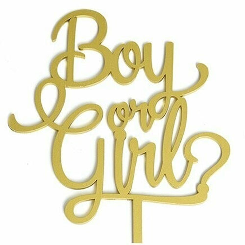 Cake Topper Dorado Boy Or Girl Mod 16 BDLG-016
