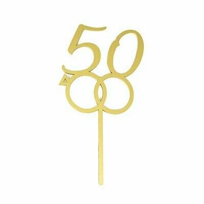 Cake Topper Dorado 50 Aniversario BDLG-050