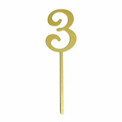 Cake Topper Dorado Letrero #3 BDLG-N03