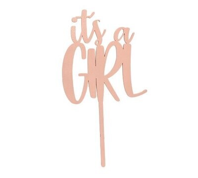 Cake Topper Rosa It´s A Girl 12 Piezas BDSP-034