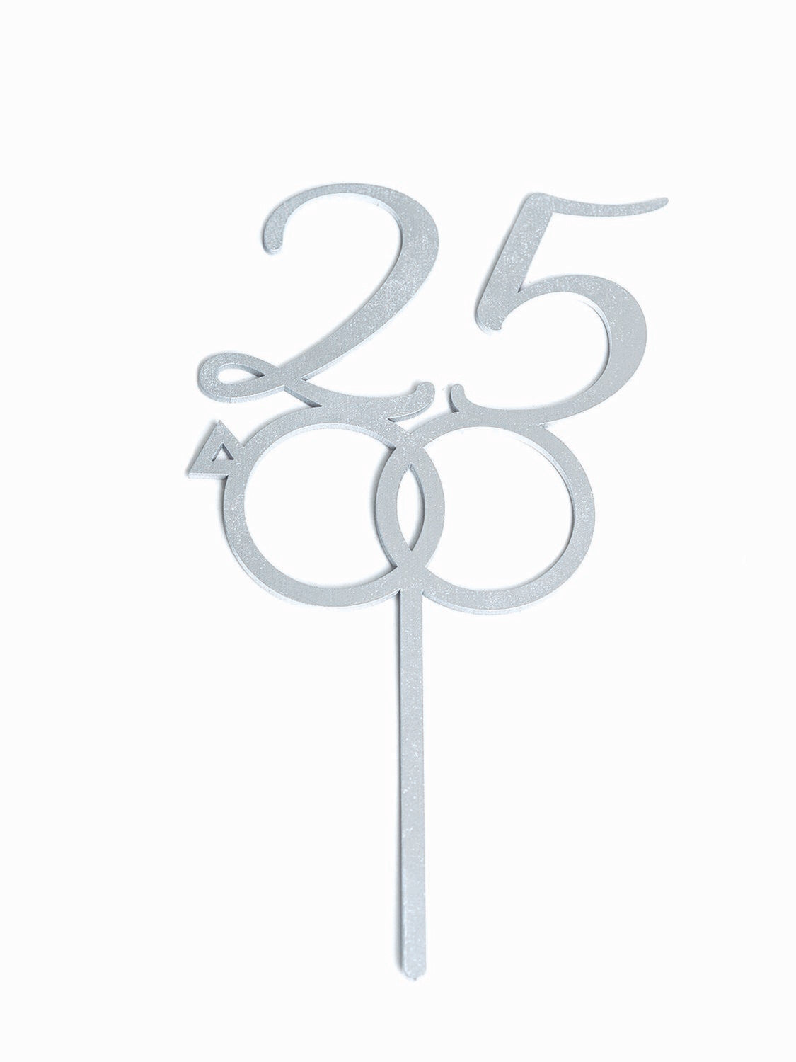 Cake Topper Plateado 25 Aniversario BDLS-025