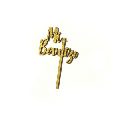 Cake Topper Dorado Mi Bautizo 12 Piezas BDSG-011