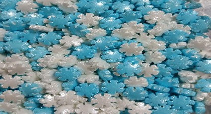 Figura Azúcar Copo De Nieve Blanco y Azul Navidad 50grs FIGNC-50