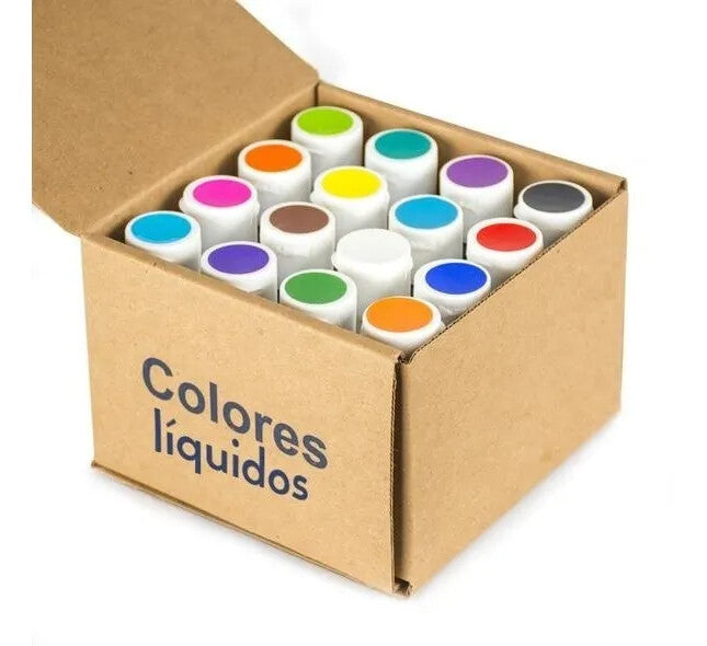 Kit 16 Colores Líquidos Aerógrafo 40gr Enco PT-920002 Enco