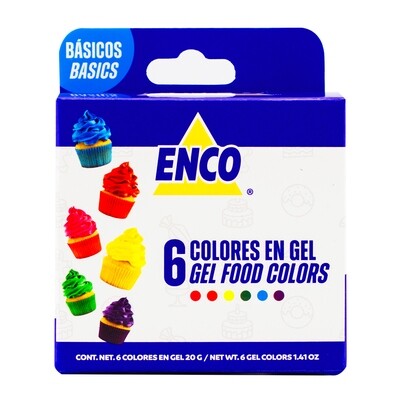 Kit 6 Colores Basicos En Gel 20 Grs PT-920005 Enco