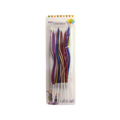 Vela Espiral Larga Multicolor 12 Piezas QX-12M