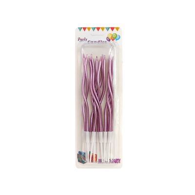 Vela Espiral Larga Rosa 12 Piezas QX-12P