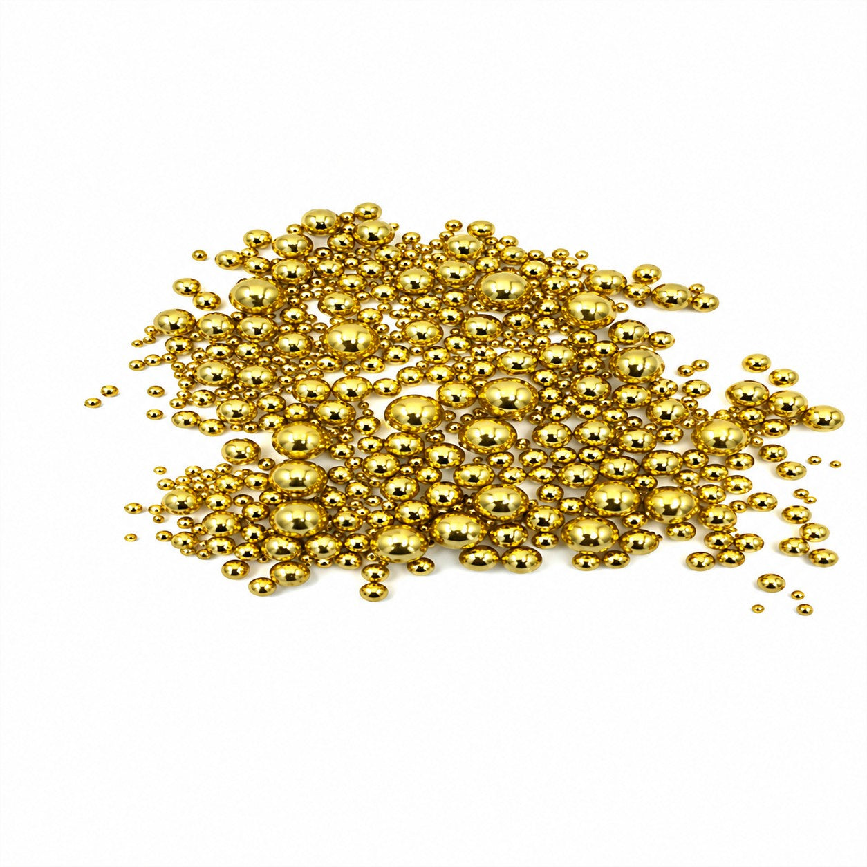 Perlas comestibles de azúcar color oro cromado varios tamaños para decoración de repostería en frasco de 50g