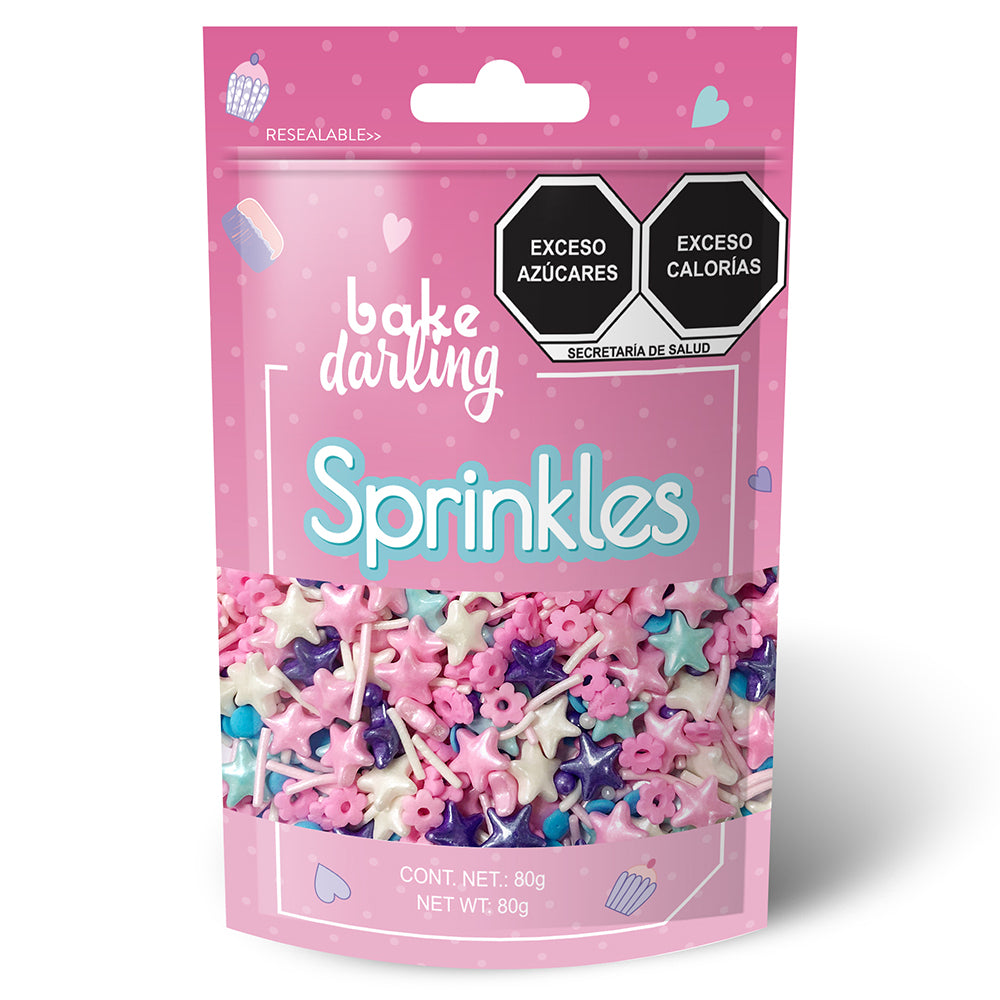 Sprinkles mix de estrellas de colores 80g Bake Darling