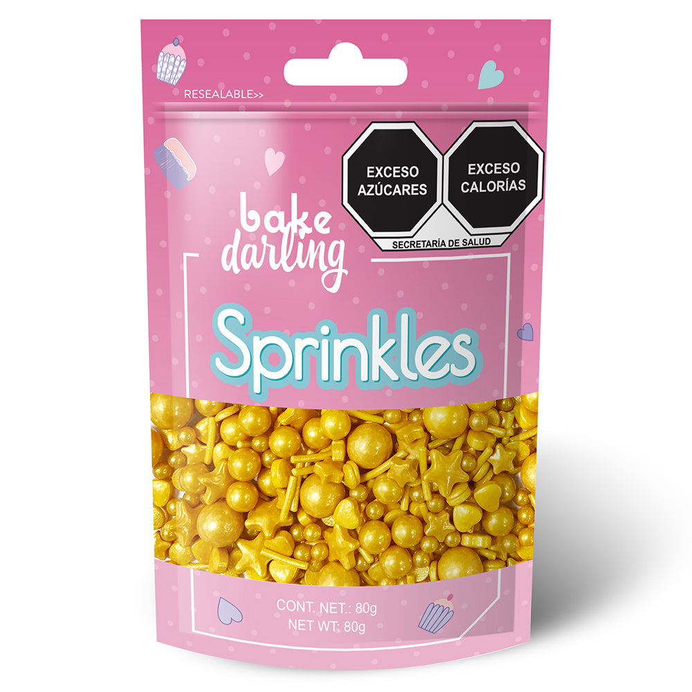 Sprinkles mix de perlas doradas comestibles 80g Bake Darling